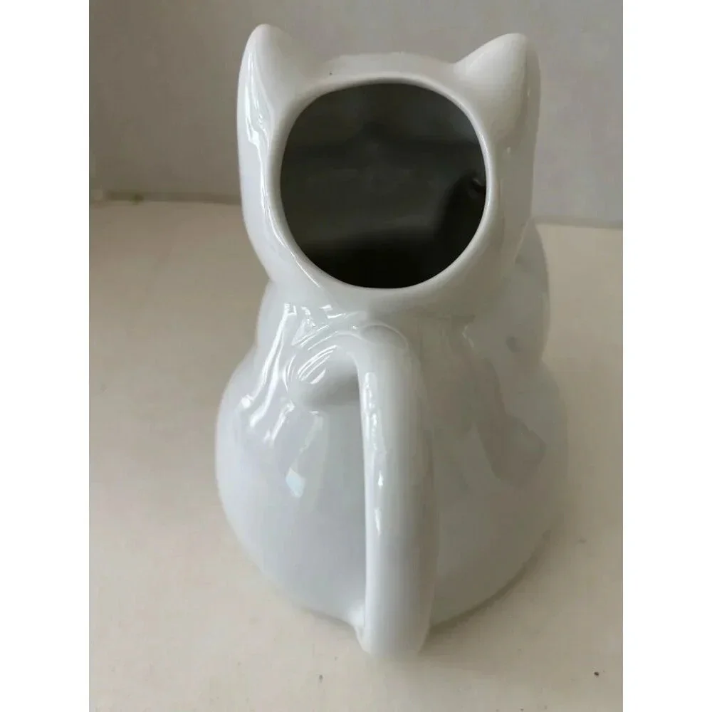 VTG Kitty Cat Creamer Pitcher White Ceramic Small Tea Pot By HIC Japan